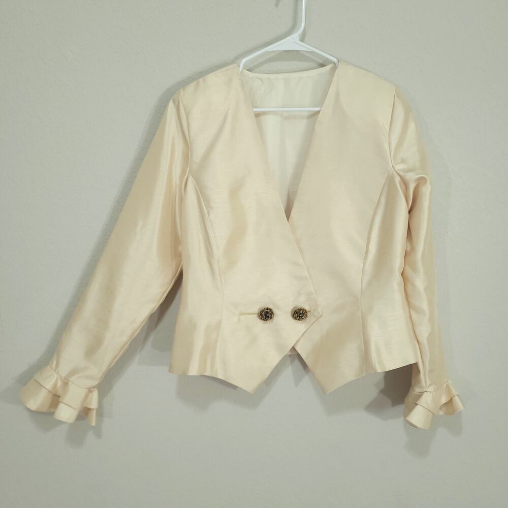 Party Special Occasion Blazer Womens M  Butter Cream Dressy Cocktail Formal
